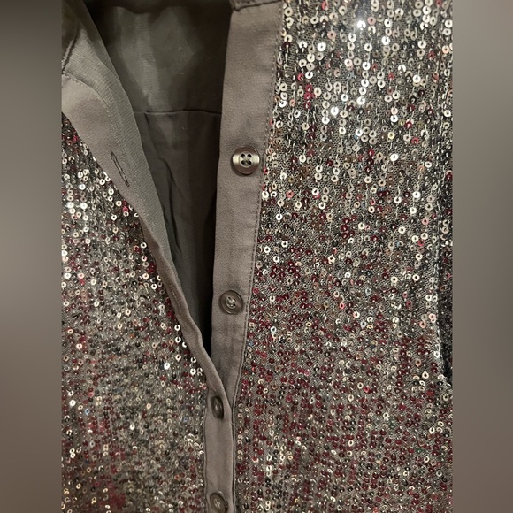 🦋Torrid Sequin Button-Front Long Sleeve Shirt - Picture 11 of 16